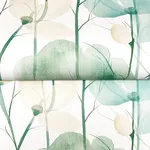 Ronald Redding Cotswolds Poppies wallpaper, color Turquoise, SKU VR1539