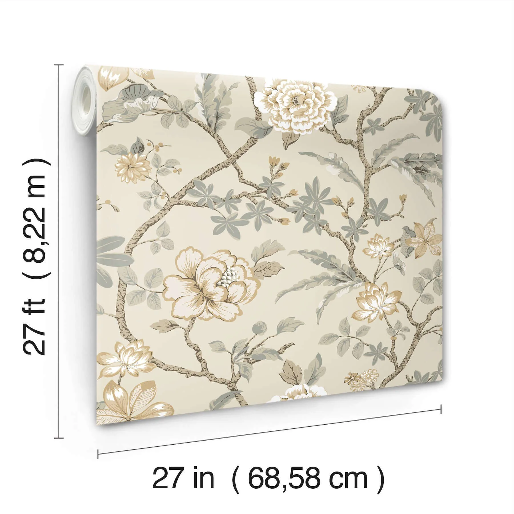 Ronald Redding Courtyard Botanical - Neutral Wallpaper | Buy Online Ronald Redding Courtyard Botanical wallpaper, color Neutral, SKU MX9655