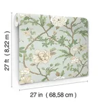 Ronald Redding Courtyard Botanical - Pale Blue Wallpaper | Buy Online Ronald Redding Courtyard Botanical wallpaper, color Pale Blue, SKU MX9654