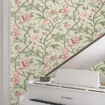 Ronald Redding Courtyard Botanical - Pink Wallpaper | Buy Online Ronald Redding Courtyard Botanical wallpaper, color Pink, SKU MX9653