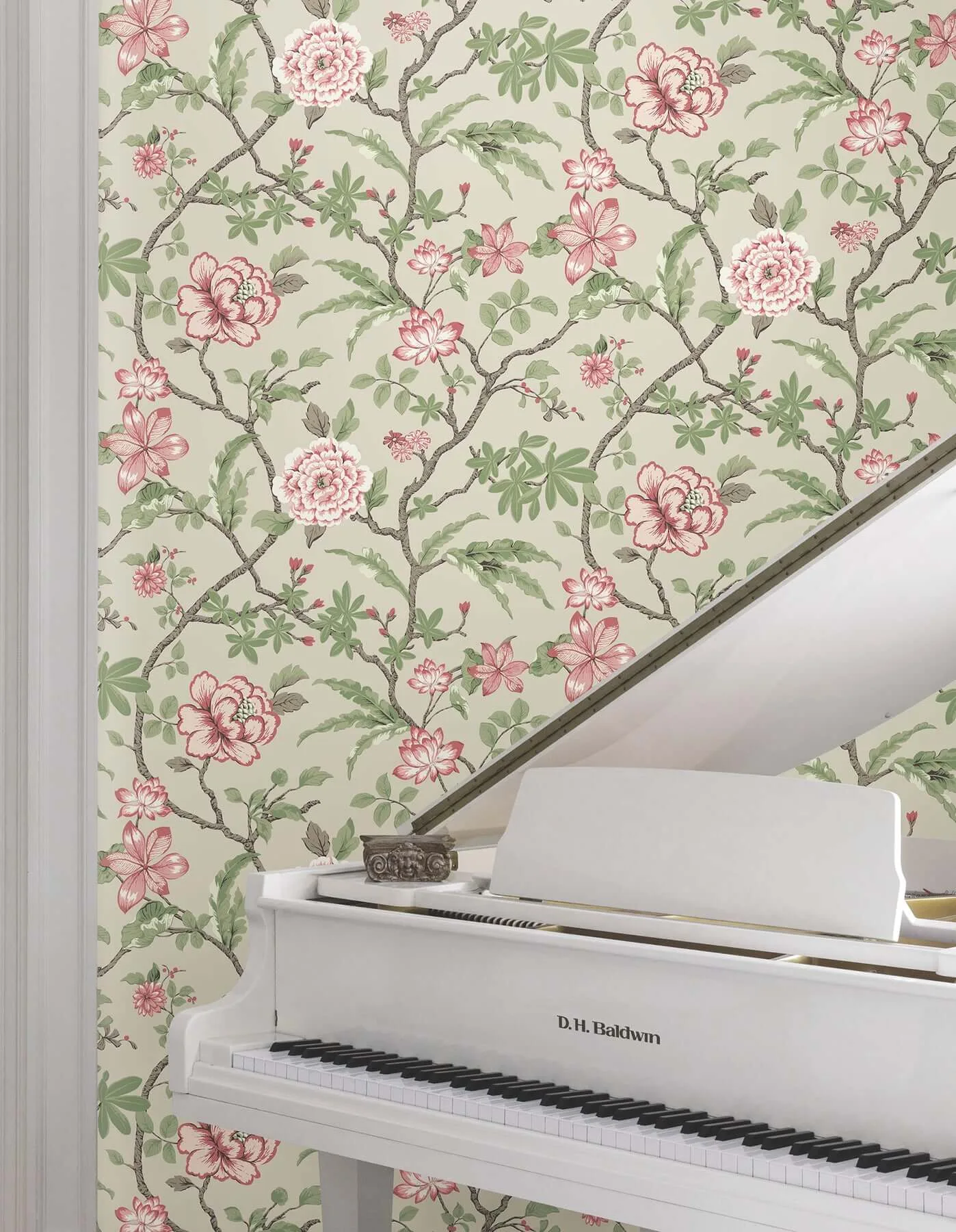 Ronald Redding Courtyard Botanical - Pink Wallpaper | Buy Online Ronald Redding Courtyard Botanical wallpaper, color Pink, SKU MX9653