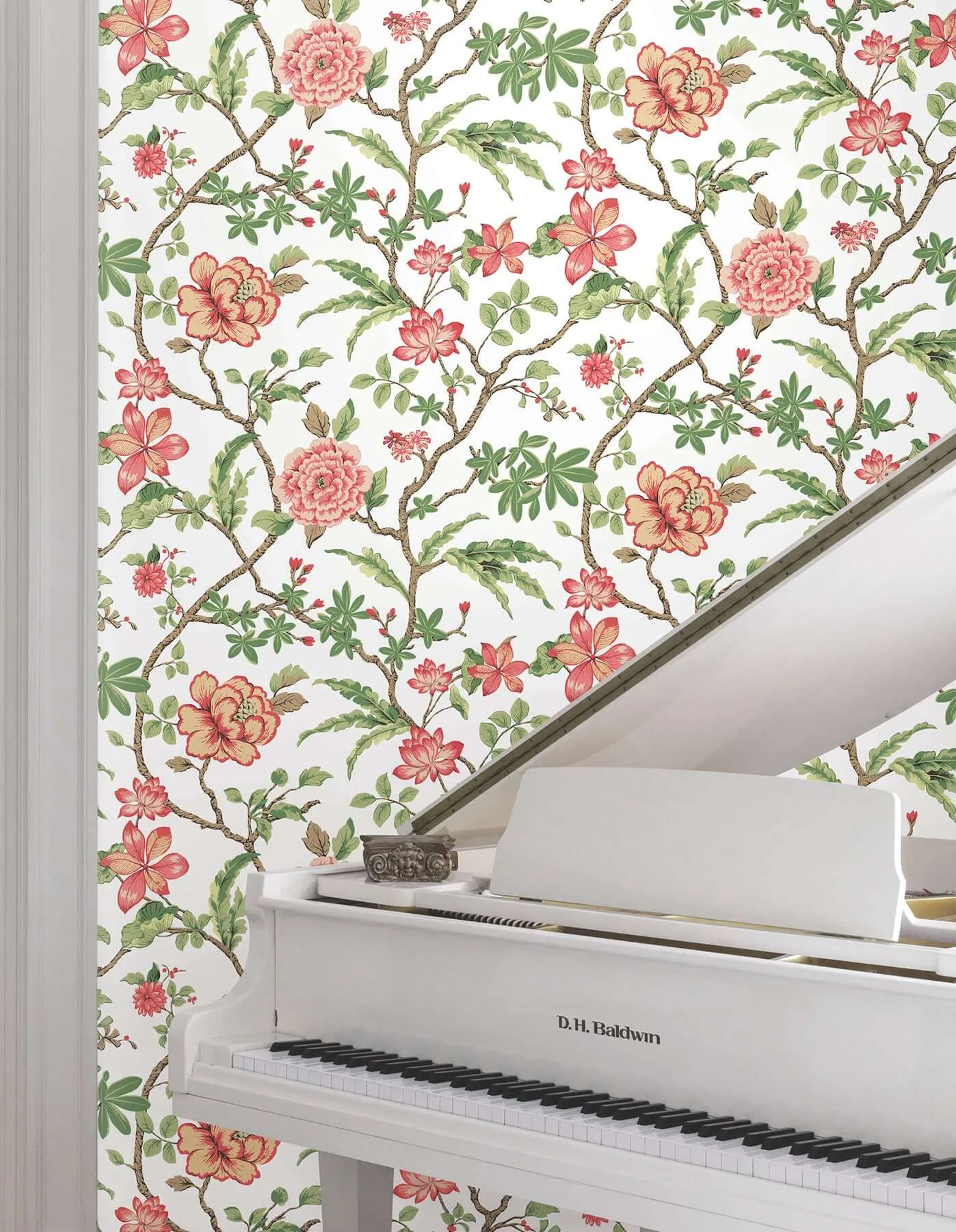 Ronald Redding Courtyard Botanical wallpaper, color Rose, SKU MX9651