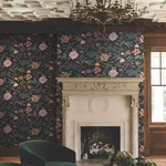 Ronald Redding Courtyard Botanical - Scarlet Wallpaper | Buy Online Ronald Redding Courtyard Botanical wallpaper, color Scarlet, SKU MX9656