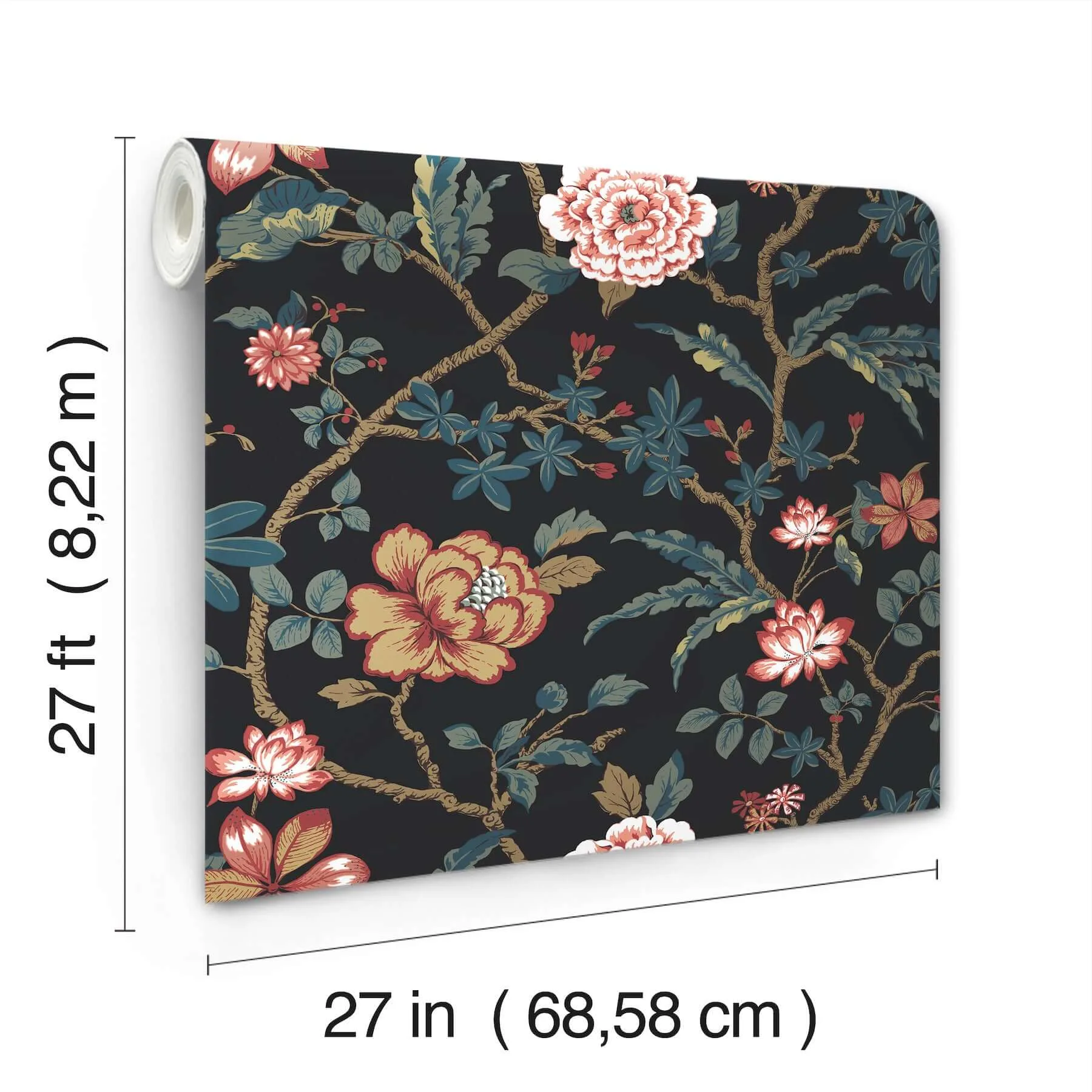 Ronald Redding Courtyard Botanical - Scarlet Wallpaper | Buy Online Ronald Redding Courtyard Botanical wallpaper, color Scarlet, SKU MX9656
