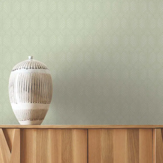 Ronald Redding Craftsman wallpaper, color Green, SKU AC9185