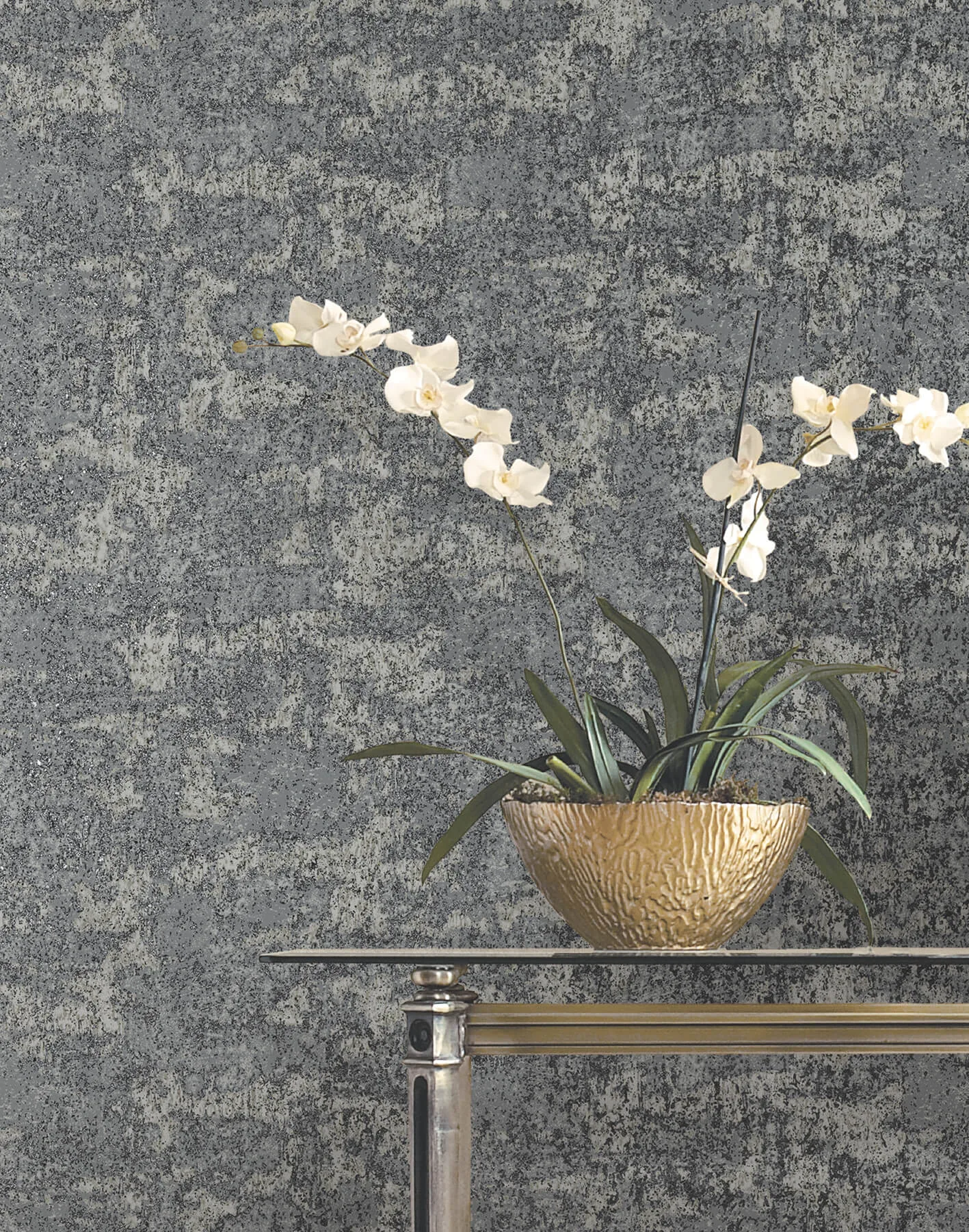 Ronald Redding Crystal Cloud wallpaper, color Charcoal, SKU VR1544