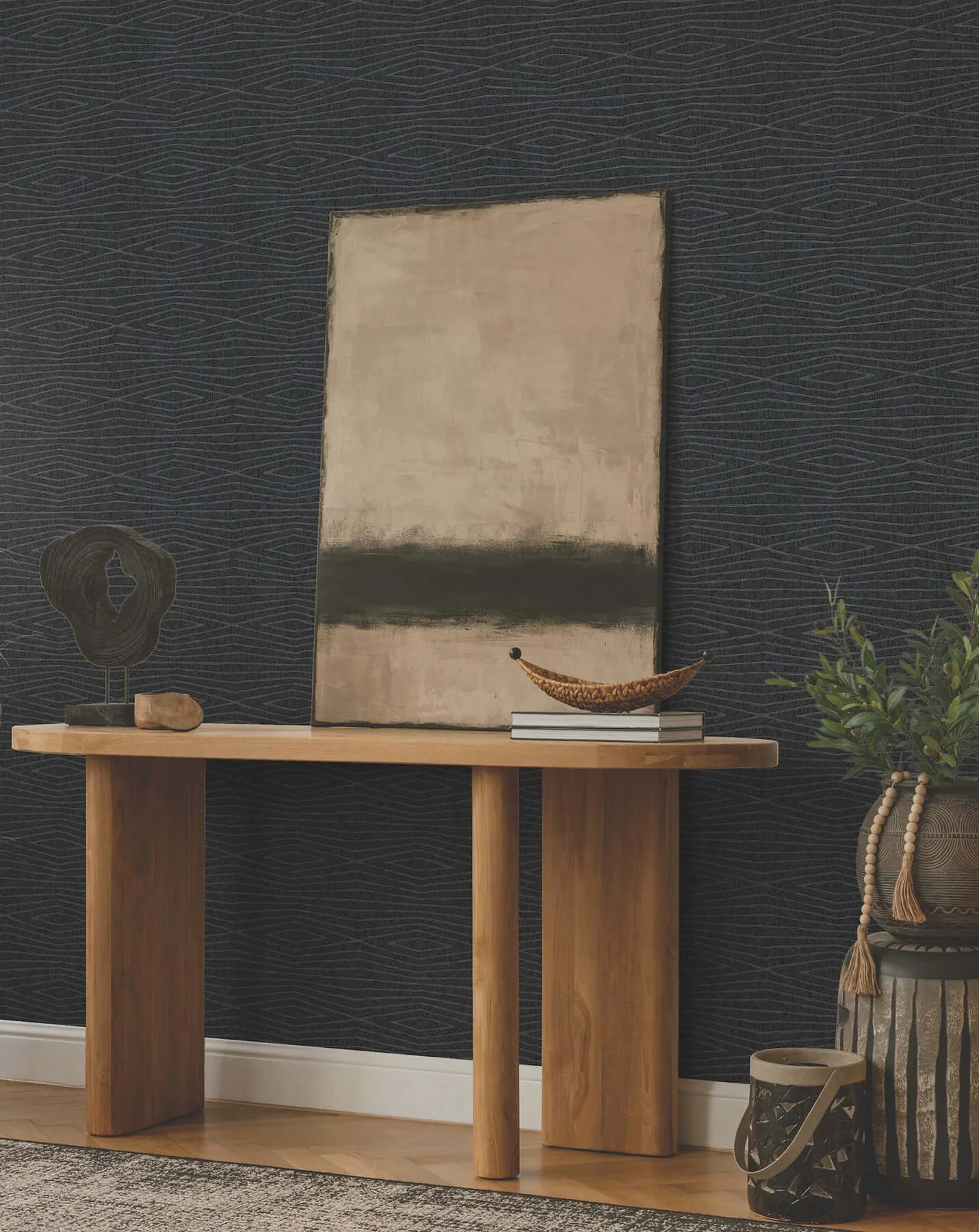 Ronald Redding Daystone wallpaper, color Black, SKU ZA8013