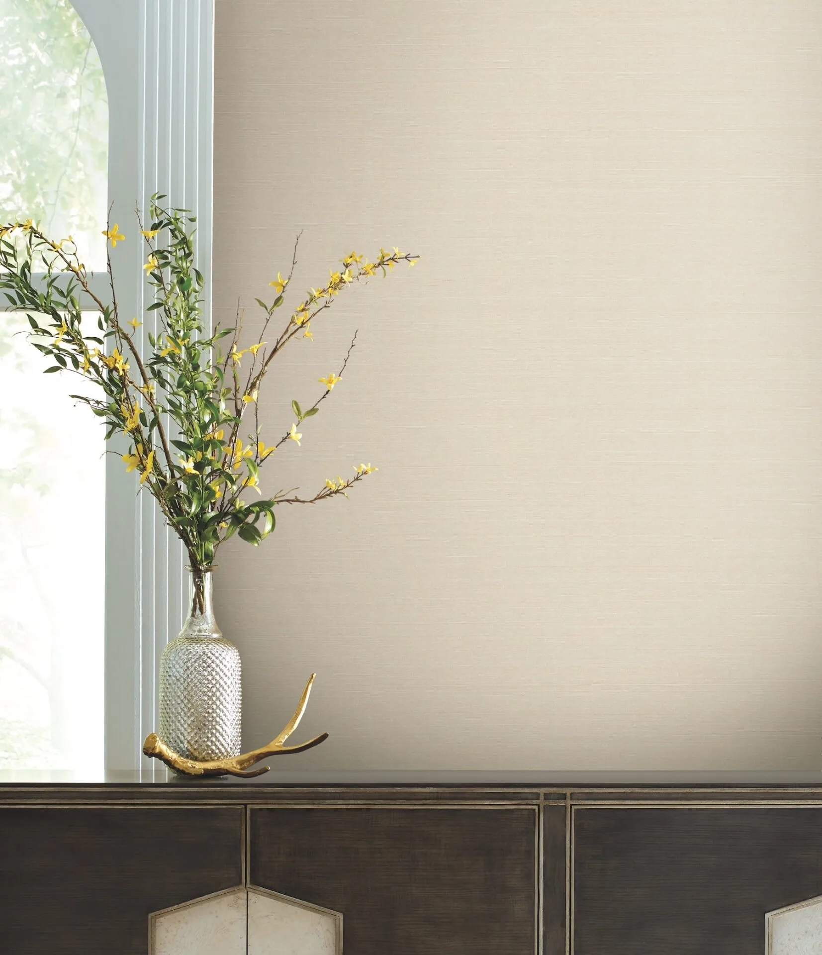 Ronald Redding Delicate Abaca wallpaper, color Sand, SKU GV0282