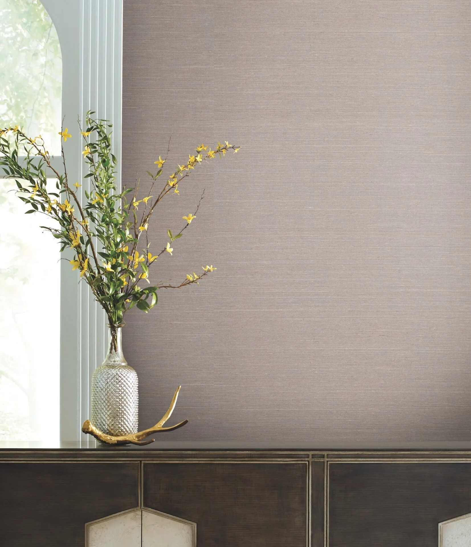 Ronald Redding Delicate Abaca wallpaper, color Slate, SKU GV0283