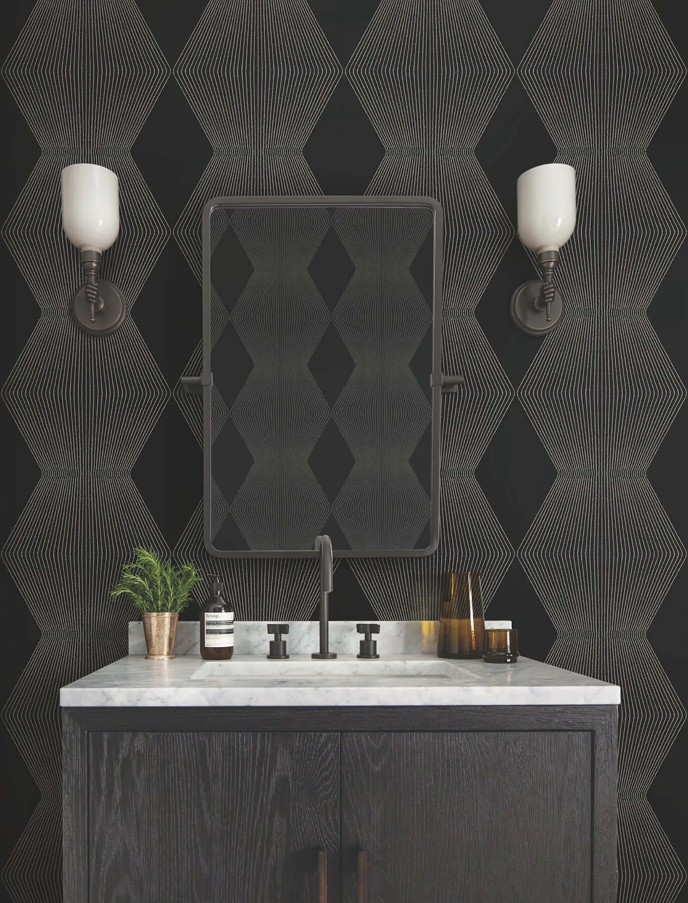 Ronald Redding Diamond Legacy wallpaper, color Black, SKU MX9631