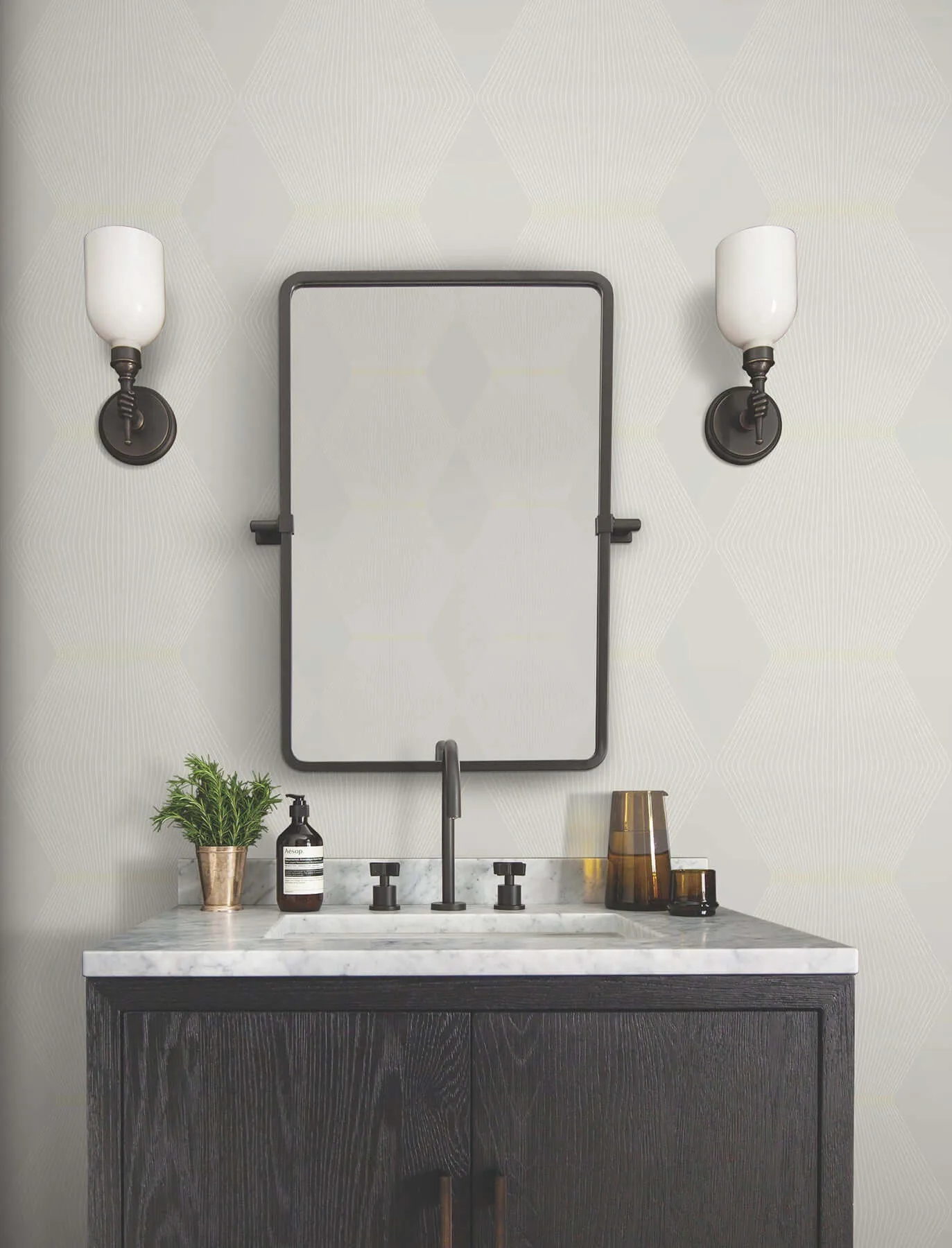 Ronald Redding Diamond Legacy wallpaper, color Soft Grey, SKU MX9633
