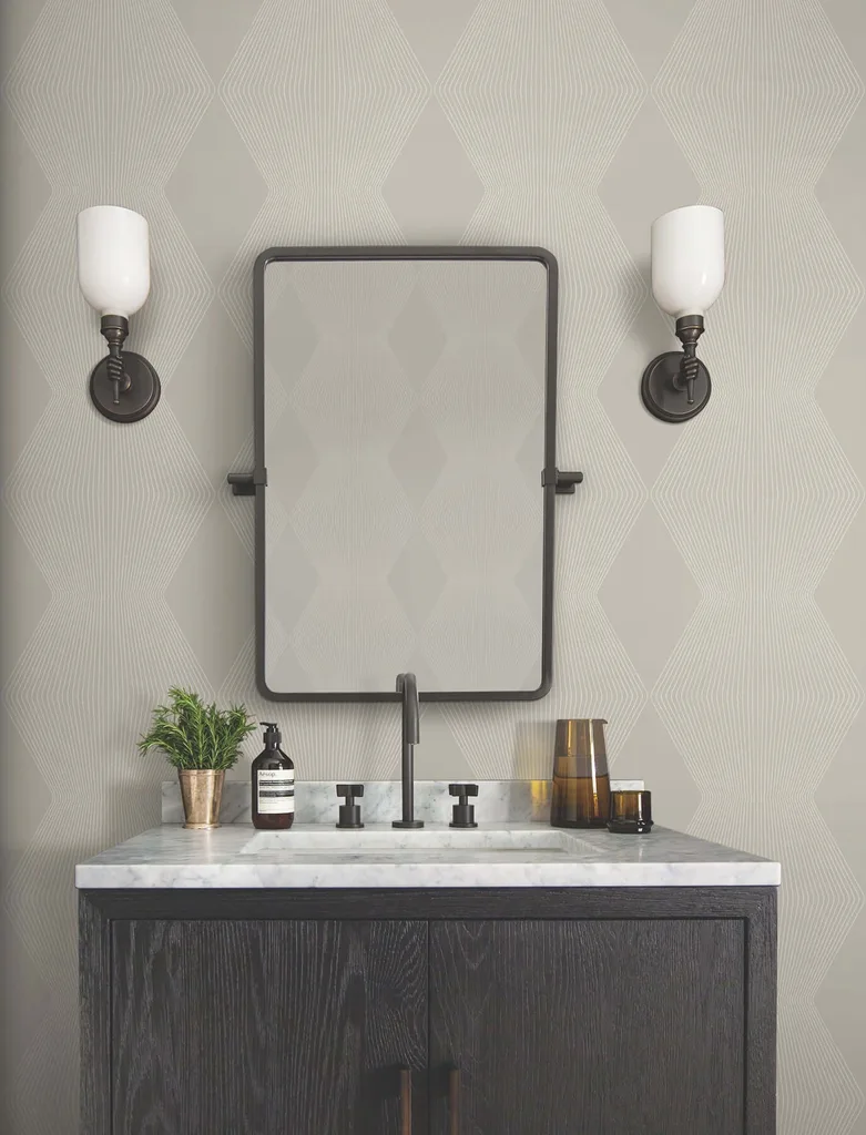 Ronald Redding Diamond Legacy wallpaper, color Taupe, SKU MX9632