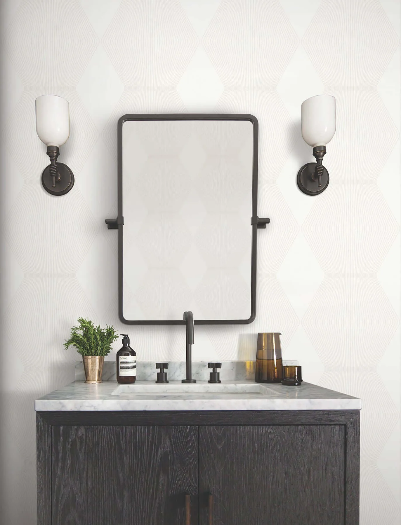 Ronald Redding Diamond Legacy wallpaper, color White, SKU MX9634