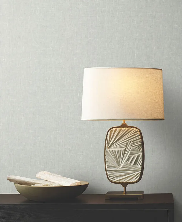 Ronald Redding Sheer Linen wallpaper, color Light Grey, SKU GRL86134