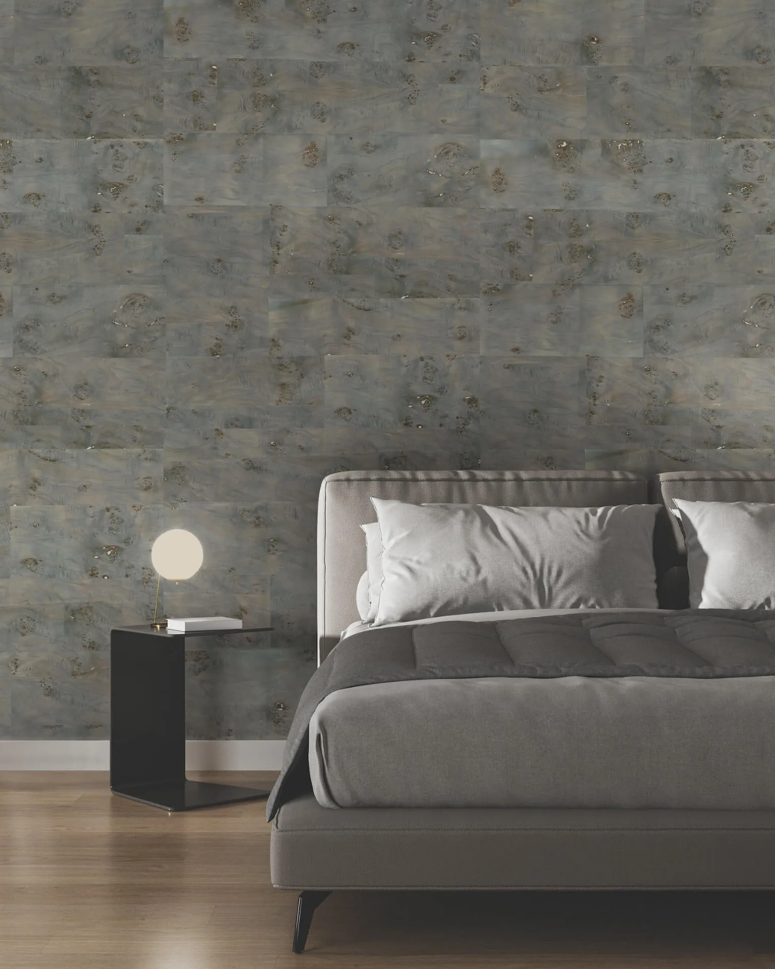 Ronald Redding Burlwood wallpaper, color Smoke, SKU GV0267