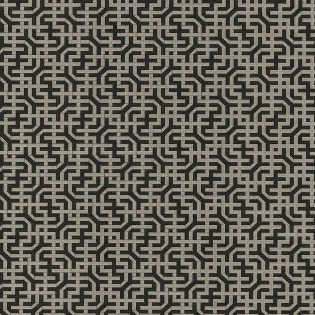 Ronald Redding Dynastic Lattice wallpaper, color Black, SKU 5801
