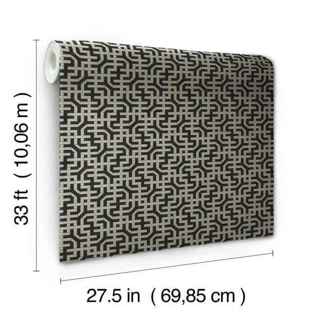 Ronald Redding Dynastic Lattice - Black Wallpaper | Buy Online Ronald Redding Dynastic Lattice wallpaper, color Black, SKU 5801
