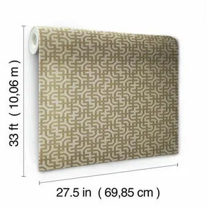 Ronald Redding Dynastic Lattice wallpaper, color Gold, SKU 5804