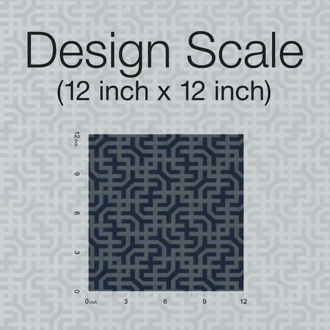 Ronald Redding Dynastic Lattice wallpaper, color Navy, SKU 5800