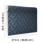 Ronald Redding Dynastic Lattice wallpaper, color Navy, SKU 5800