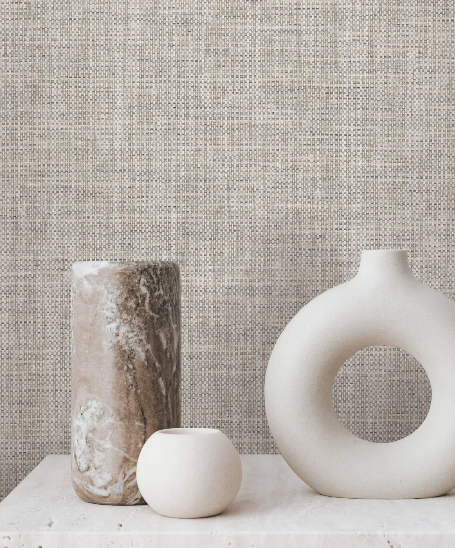 Ronald Redding Edo Paperweave wallpaper, color Charcoal, SKU GV0183