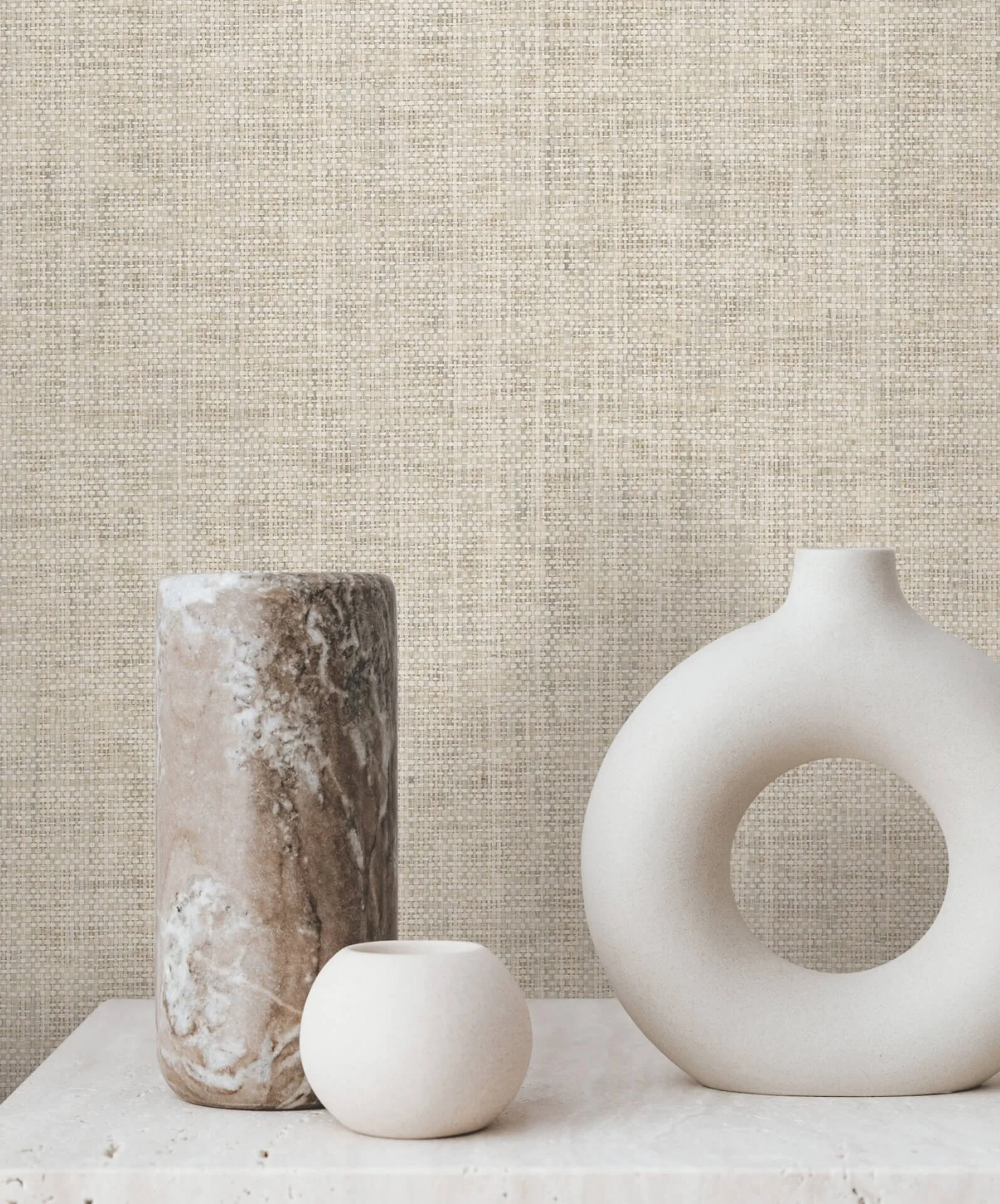 Ronald Redding Edo Paperweave wallpaper, color Fog, SKU GV0184