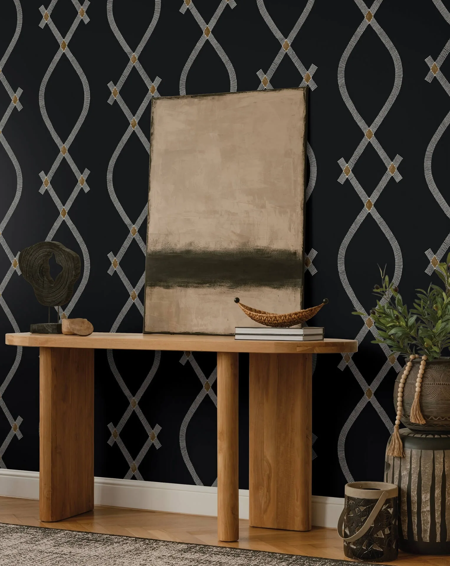 Ronald Redding Ellena - Black Wallpaper | Buy Online Ronald Redding Ellena wallpaper, color Black, SKU ZA8031