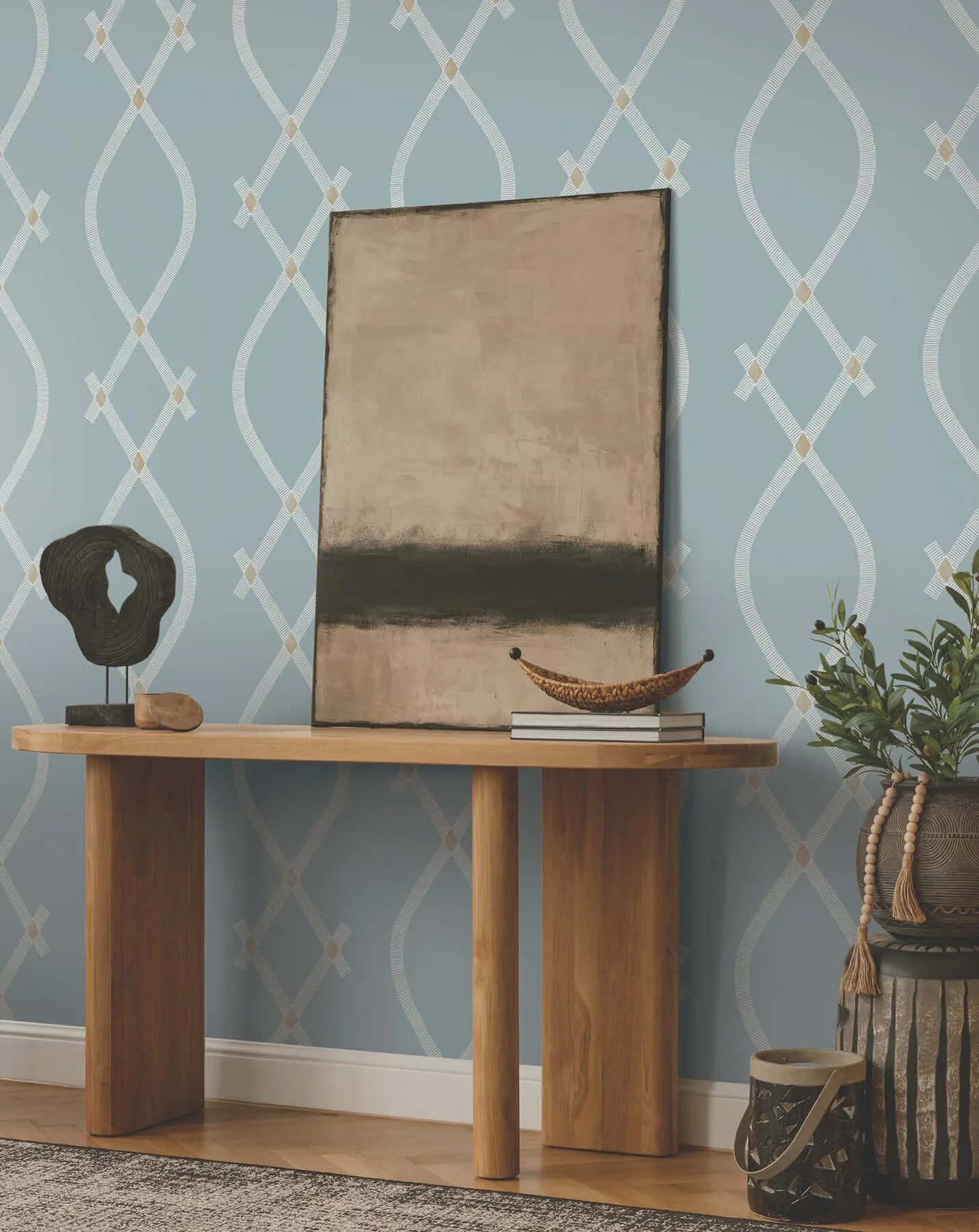 Ronald Redding Ellena - Blue Wallpaper | Buy Online Ronald Redding Ellena wallpaper, color Blue, SKU ZA8035