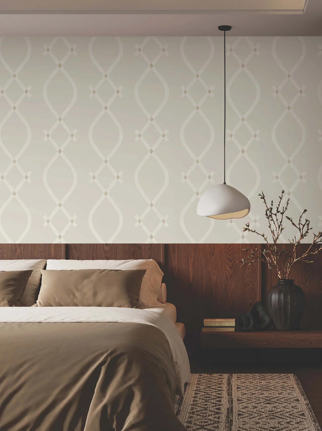 Ronald Redding Ellena wallpaper, color Light Grey, SKU ZA8033