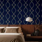 Ronald Redding Ellena - Navy Wallpaper | Buy Online Ronald Redding Ellena wallpaper, color Navy, SKU ZA8032