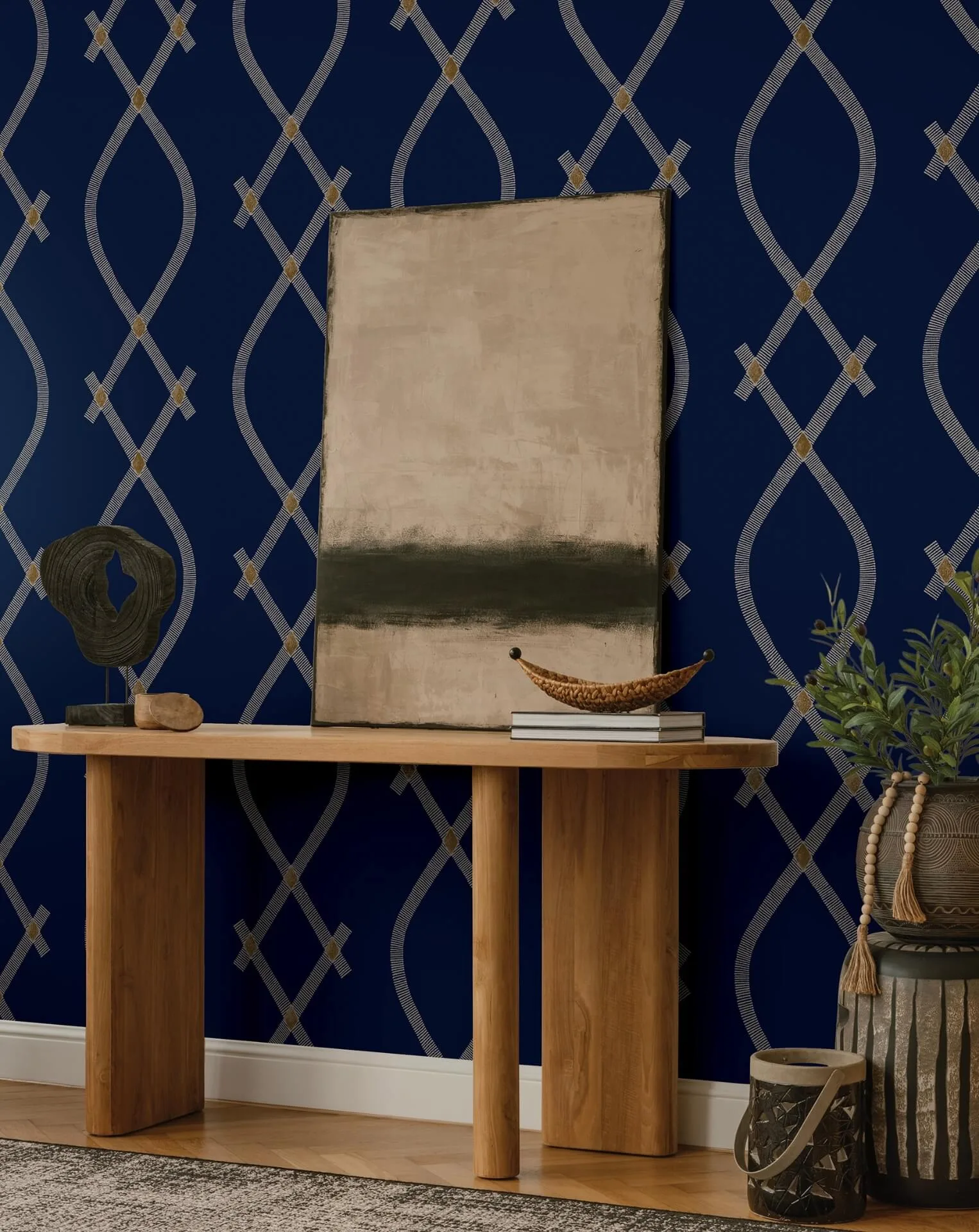 Ronald Redding Ellena - Navy Wallpaper | Buy Online Ronald Redding Ellena wallpaper, color Navy, SKU ZA8032