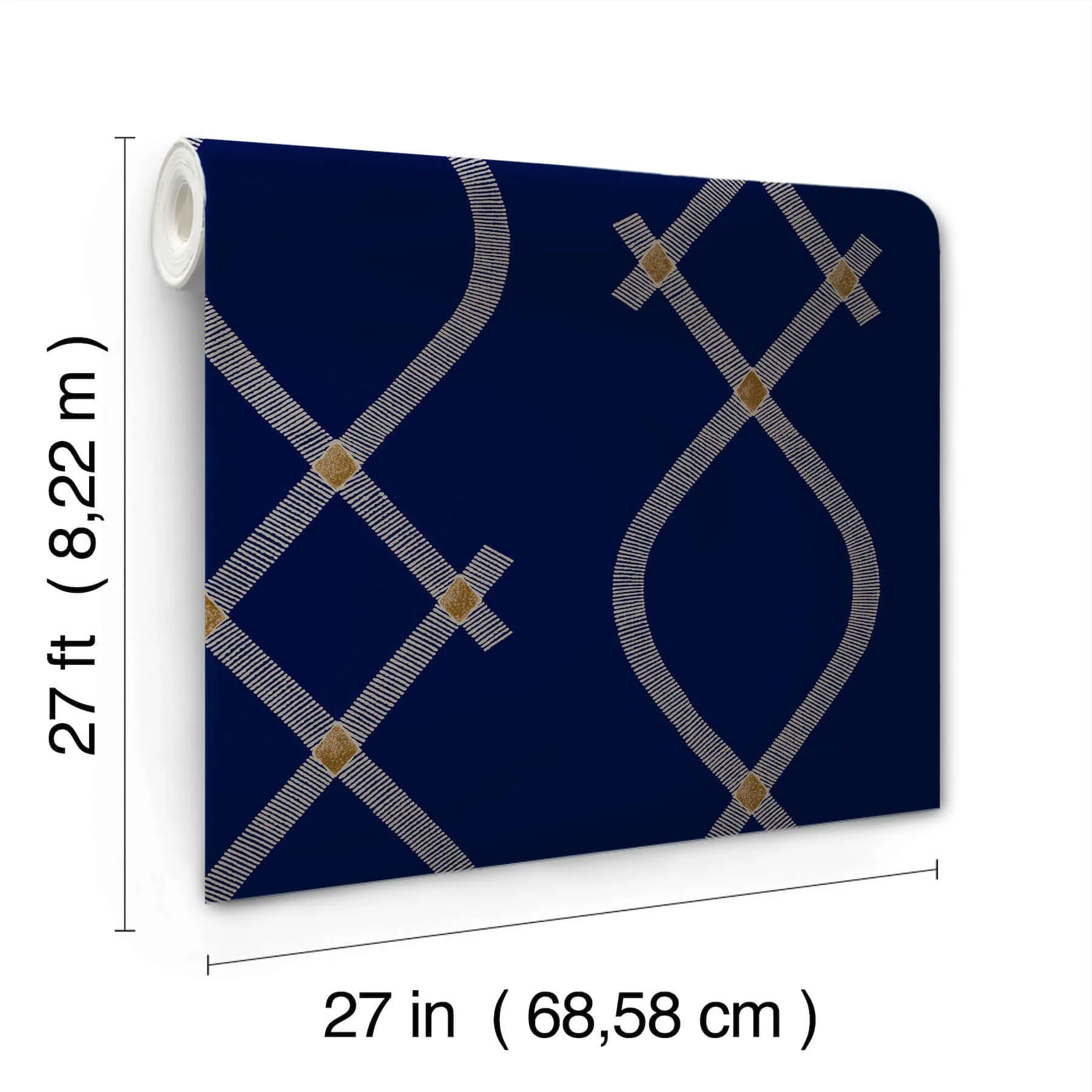 Ronald Redding Ellena - Navy Wallpaper | Buy Online Ronald Redding Ellena wallpaper, color Navy, SKU ZA8032