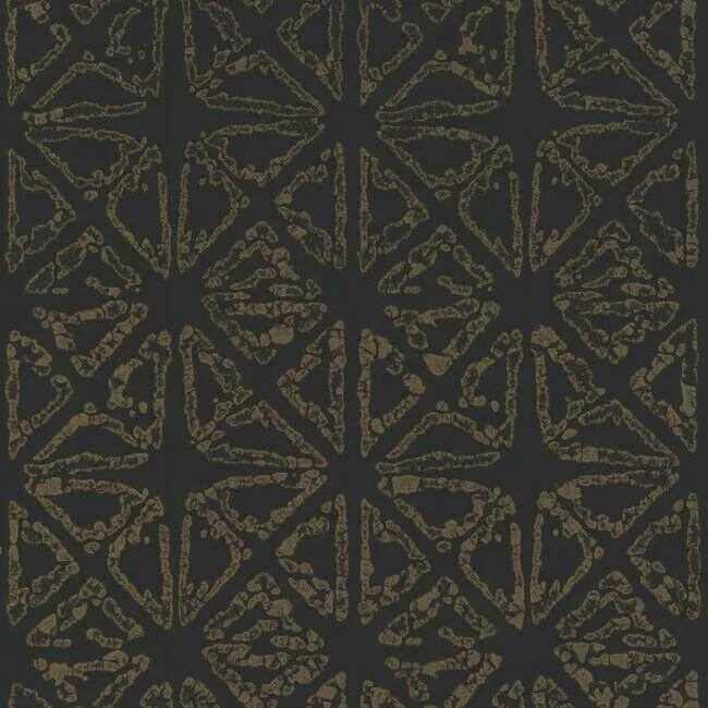 Ronald Redding Empire Diamond wallpaper, color Black & Gold, SKU KT2110