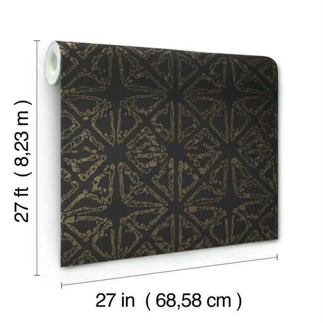 Ronald Redding Empire Diamond - Black & Gold Wallpaper | Buy Online Ronald Redding Empire Diamond wallpaper, color Black & Gold, SKU KT2110