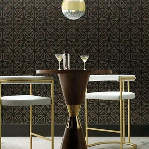 Ronald Redding Empire Diamond wallpaper, color Black & Gold, SKU KT2110
