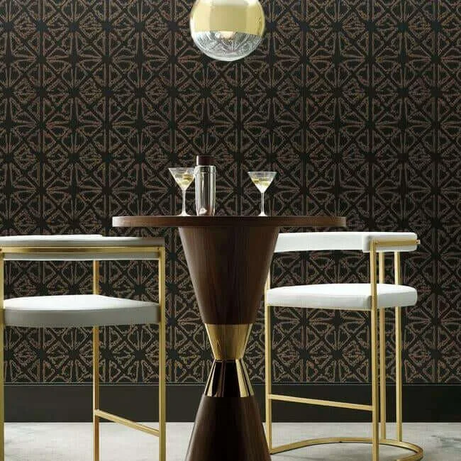 Ronald Redding Empire Diamond - Black & Gold Wallpaper | Buy Online Ronald Redding Empire Diamond wallpaper, color Black & Gold, SKU KT2110