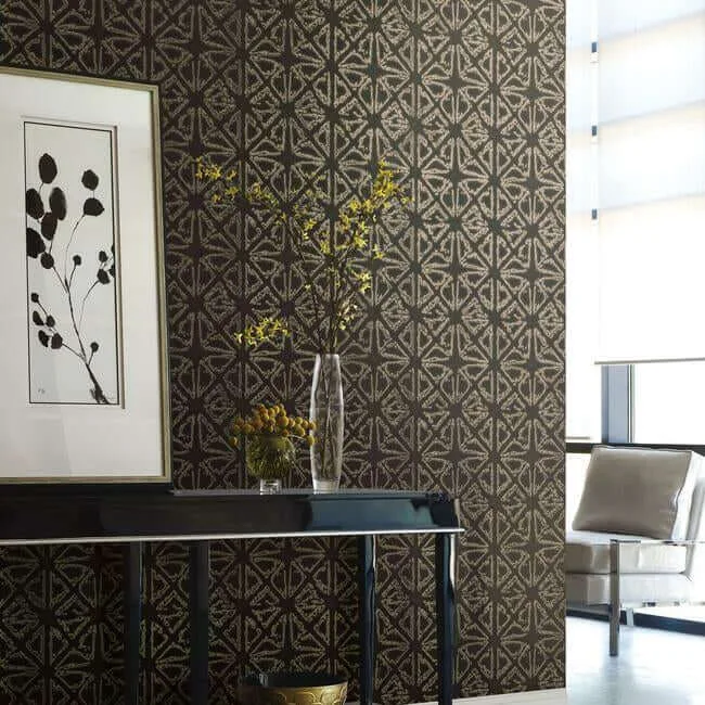 Ronald Redding Empire Diamond - Black & Gold Wallpaper | Buy Online Ronald Redding Empire Diamond wallpaper, color Black & Gold, SKU KT2110