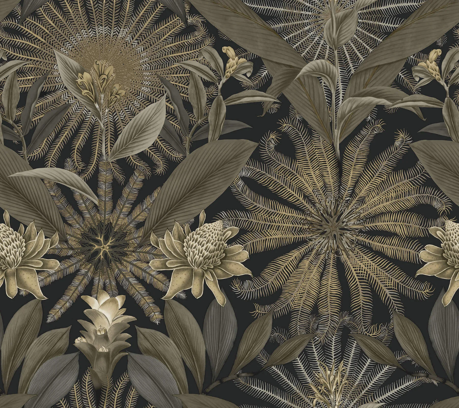 Ronald Redding Enchanted Garden wallpaper, color Black, SKU VR1531