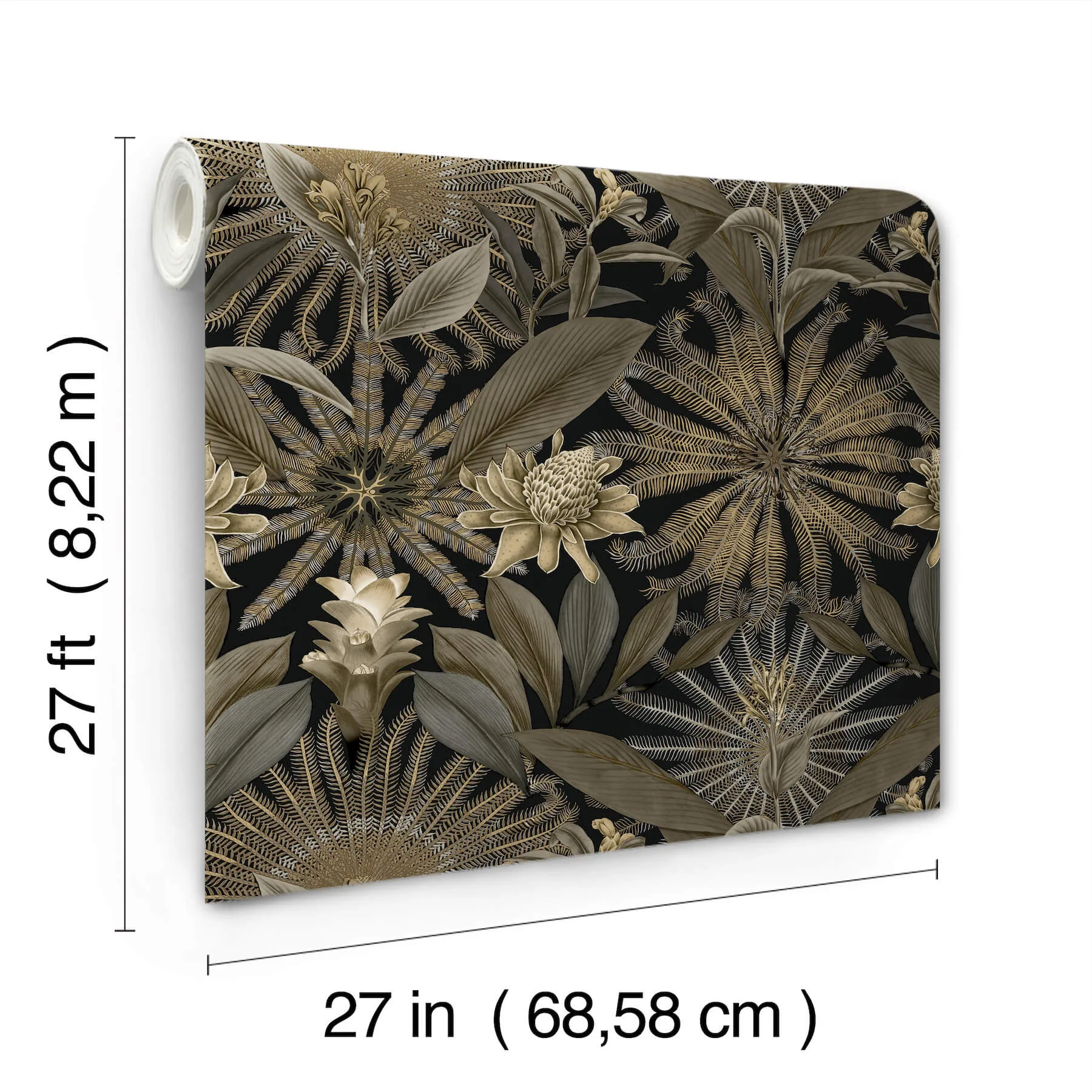 Ronald Redding Enchanted Garden - Black Wallpaper | Buy Online Ronald Redding Enchanted Garden wallpaper, color Black, SKU VR1531