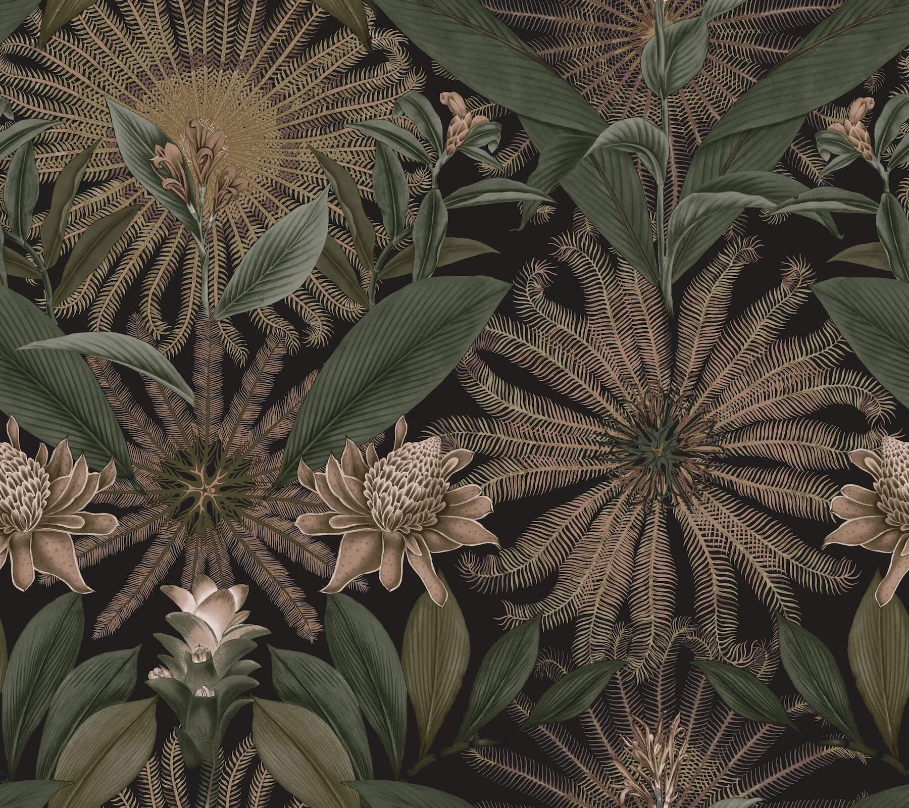 Ronald Redding Enchanted Garden wallpaper, color Chocolate, SKU VR1529