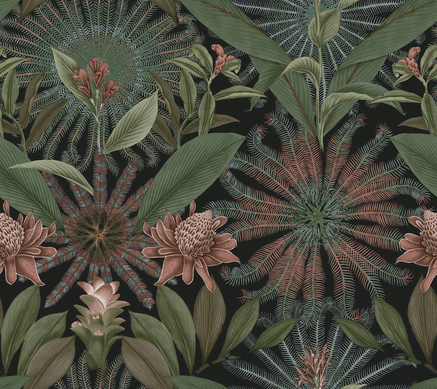 Ronald Redding Enchanted Garden wallpaper, color Green, SKU VR1530