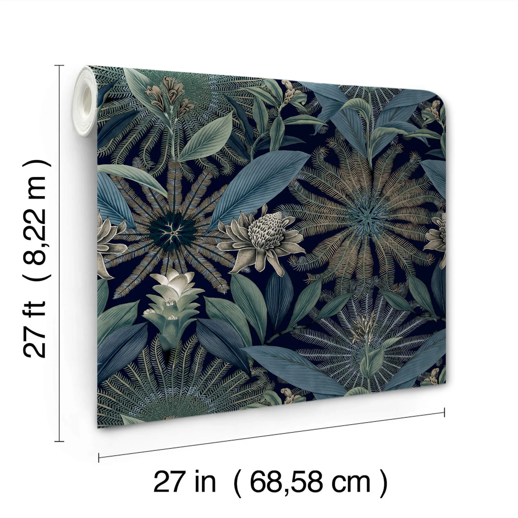 Ronald Redding Enchanted Garden - Navy Wallpaper | Buy Online Ronald Redding Enchanted Garden wallpaper, color Navy, SKU VR1532