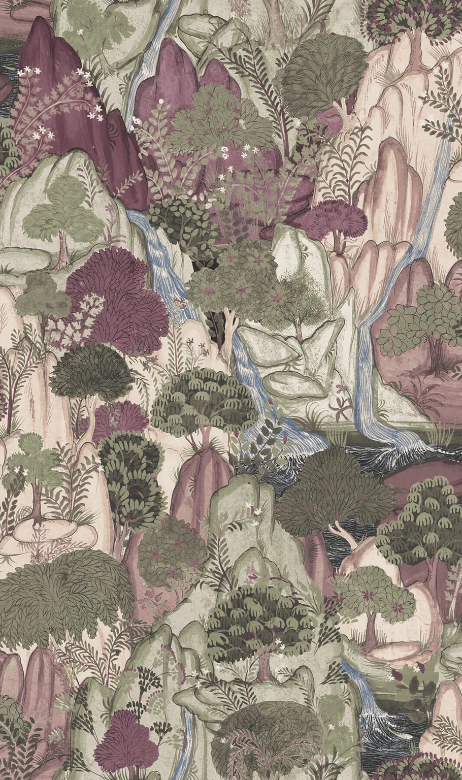 Ronald Redding Falling Waters wallpaper, color Plum, SKU VR1556