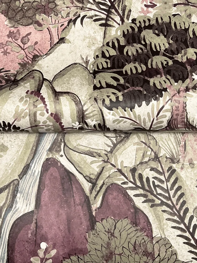 Ronald Redding Falling Waters wallpaper, color Plum, SKU VR1556