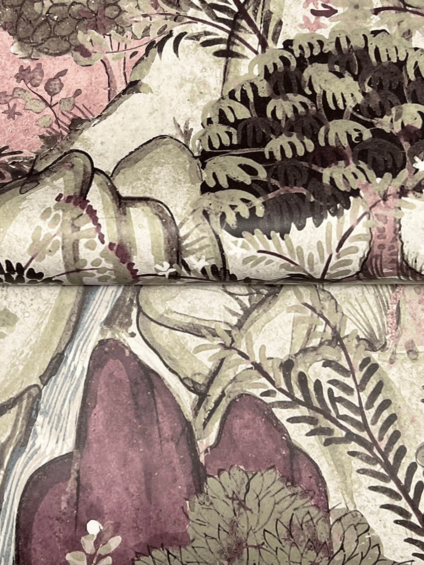 Ronald Redding Falling Waters wallpaper, color Plum, SKU VR1556