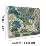 Ronald Redding Falling Waters - Sapphire Wallpaper | Buy Online Ronald Redding Falling Waters wallpaper, color Sapphire, SKU VR1554
