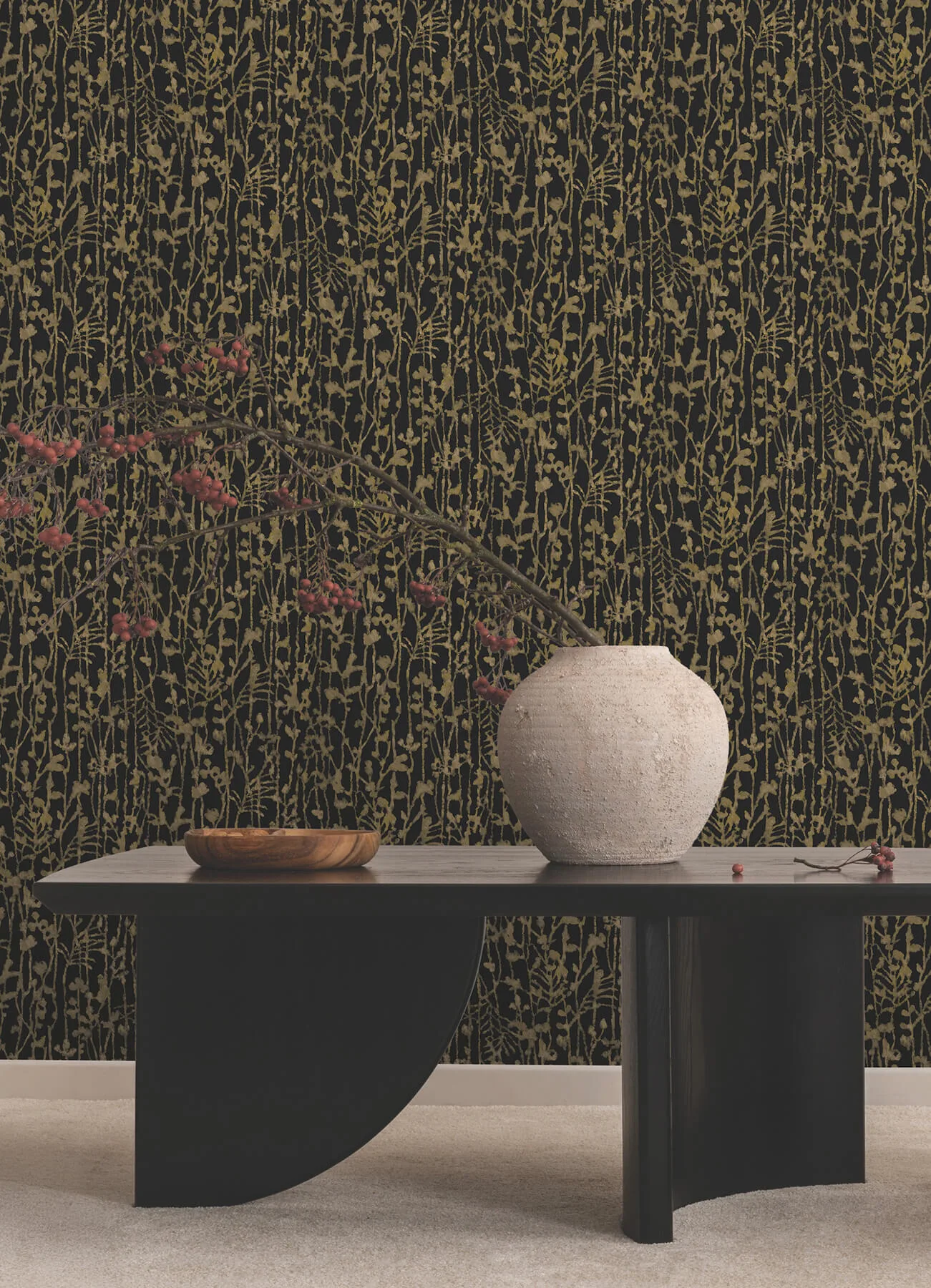 Ronald Redding Filigree wallpaper, color Black, SKU VR1562