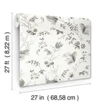 Ronald Redding Floral Lace wallpaper, color Black, SKU MX9682