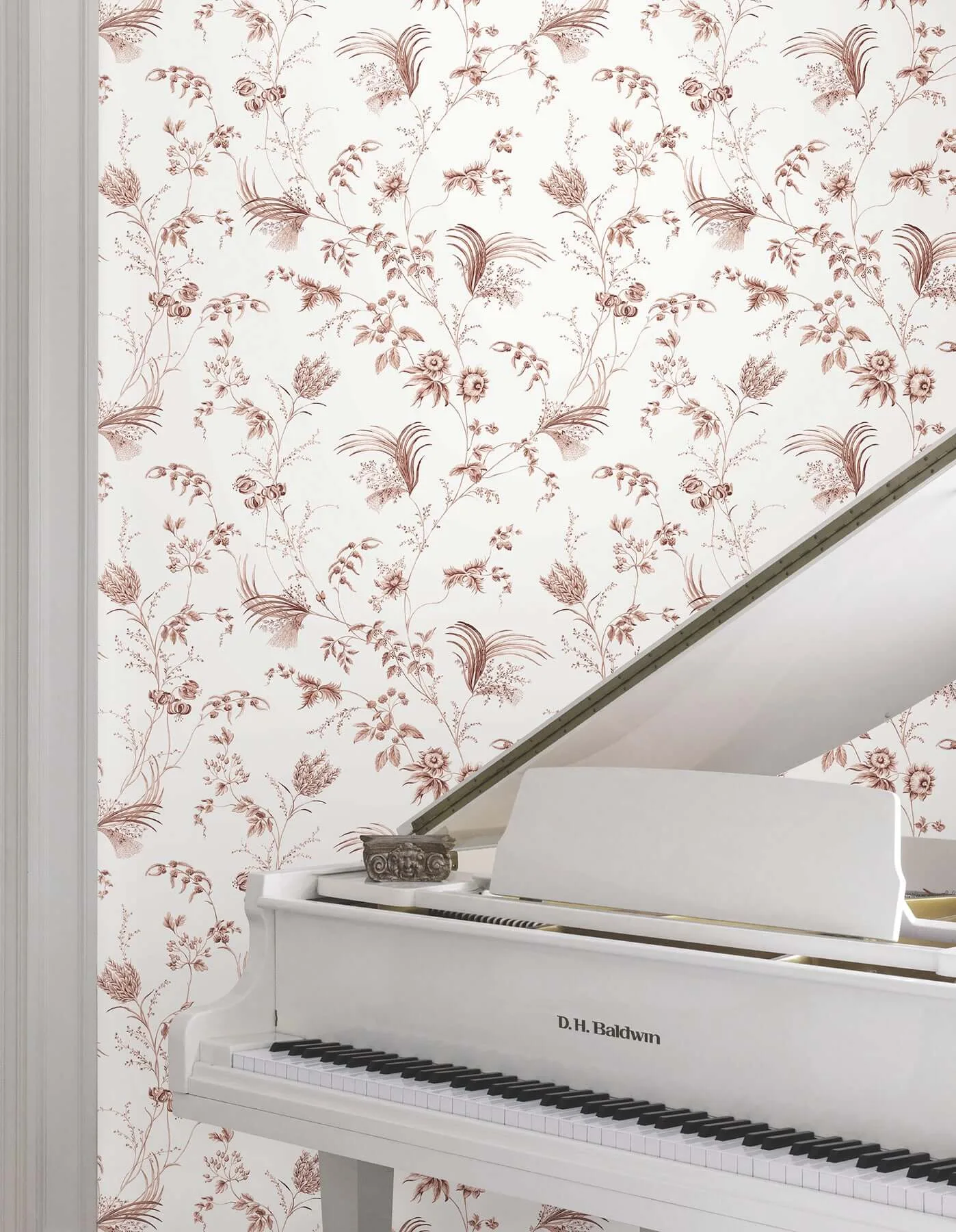 Ronald Redding Floral Lace - Brick Wallpaper | Buy Online Ronald Redding Floral Lace wallpaper, color Brick, SKU MX9684