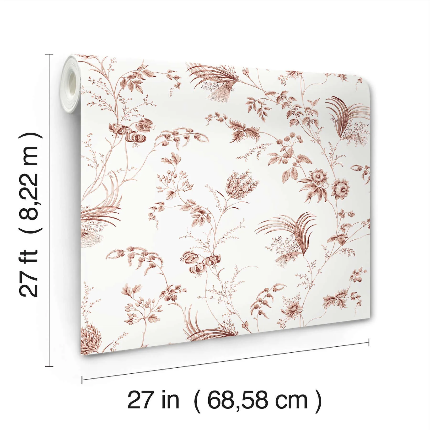 Ronald Redding Floral Lace - Brick Wallpaper | Buy Online Ronald Redding Floral Lace wallpaper, color Brick, SKU MX9684